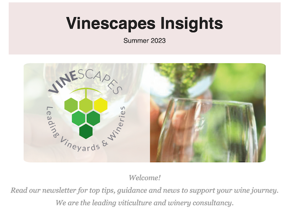 Vinescape'  summer newsletter is out!  First industry graduate programme.  Lots of practical skills workshops.  Appointment of senior viticulturist. Presentation on Regen Viti at Groundswell. Join our team.  See Vinescapes website news page.