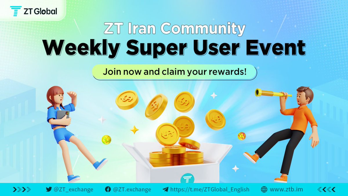 cagechou11's tweet photo. 📣#ZT Iran Community Weekly #SuperUser #giveaway Event🔥

🌟Thanks to our active members, every week we will select the most active #superusers for rewards. 

🎁TOP 3,  $5 in tokens each. 🧧

✅Looking forward to rewarding you! 

👉More details:https://t.co/aPDWb72jwY https://t.co/ni4luz172B