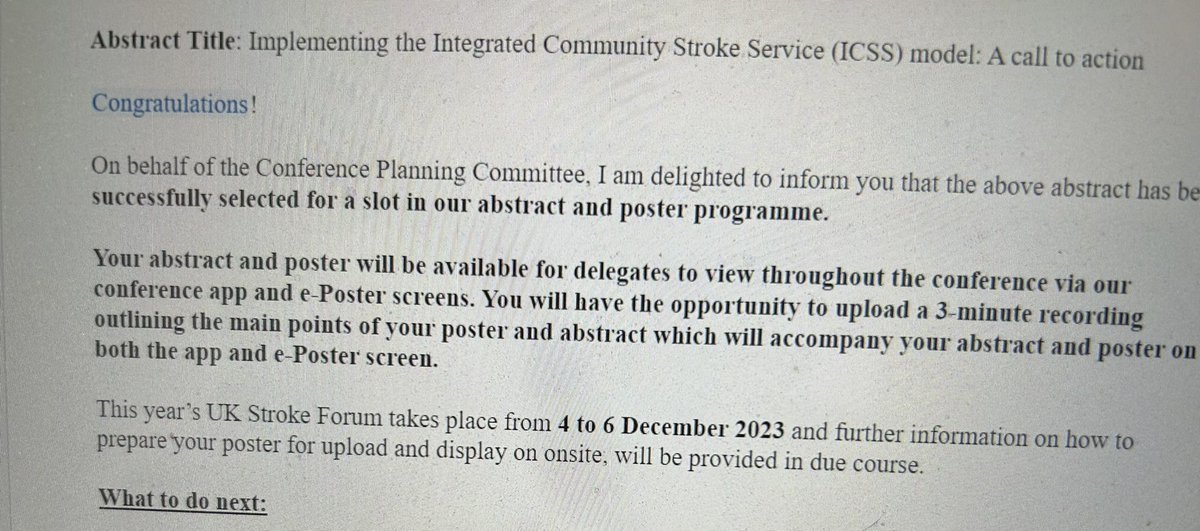 Exciting to have our abstract accepted for #UKSF focusing on how to support the implementation of the the ICSS #improvingoutcomes #strokerehab #SQuIRe