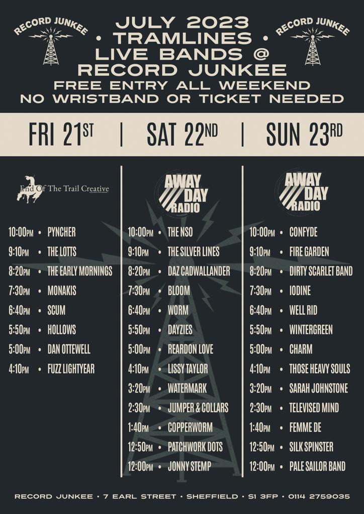 D R L PROMOTIONS (@awaydayr) on Twitter photo *TRAMLINES FRINGE SHEFFIELD*
<a href="/Network_Sheff/">Network_Sheffield</a> & <a href="/RecordJunkee/">Record Junkee</a>
Free Entry all day music with some of the best independent bands and artists.
Over 90+ acts over 3 days so don't miss it!
Who is with us?
#indiemusic #awaydays #independentmusic #tramlines *TRAMLINES FRINGE SHEFFIELD*
<a href="/Network_Sheff/">Network_Sheffield</a> & <a href="/RecordJunkee/">Record Junkee</a>
Free Entry all day music with some of the best independent bands and artists.
Over 90+ acts over 3 days so don't miss it!
Who is with us?
#indiemusic #awaydays #independentmusic #tramlines