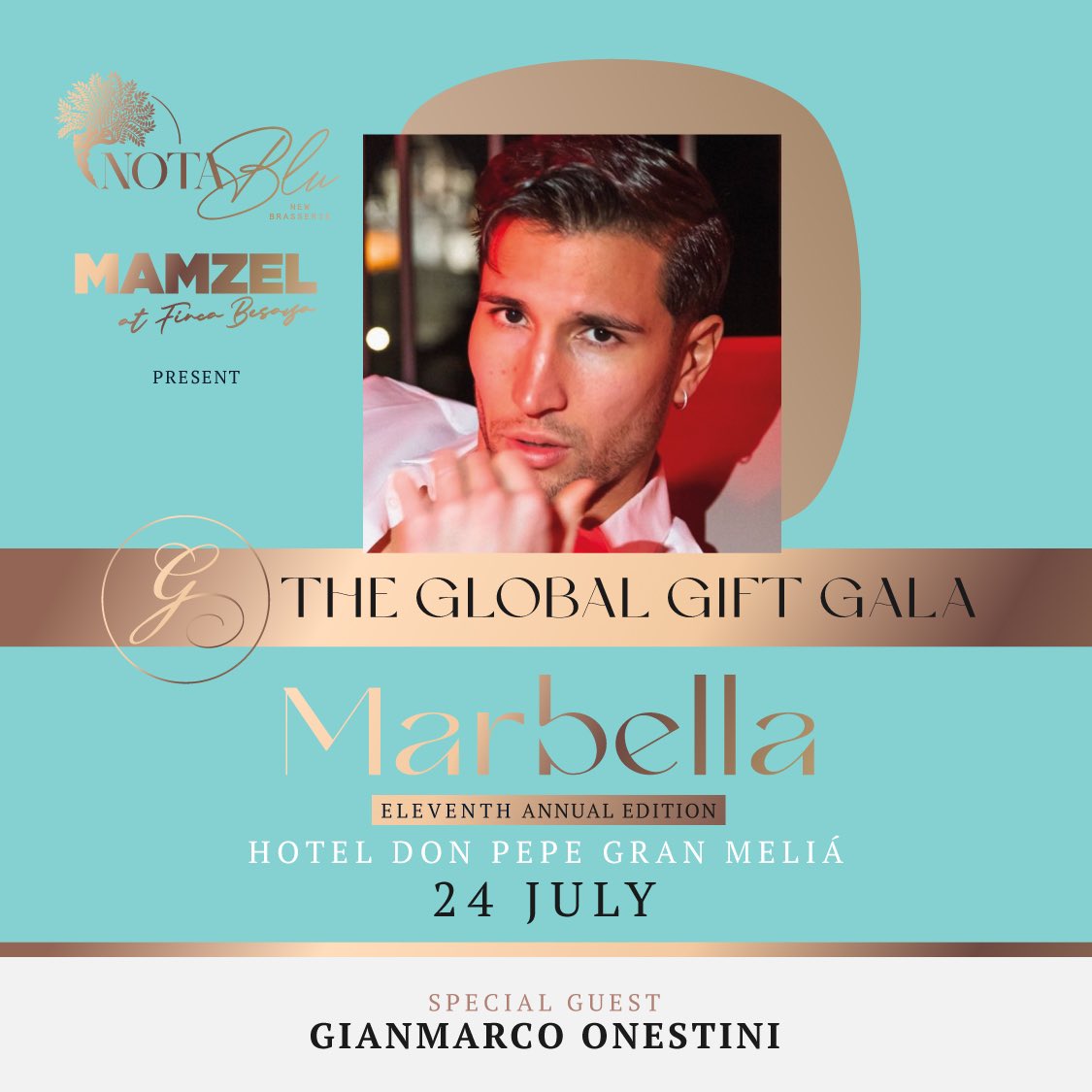 GOnestini's tweet photo. Nos vemos el Lunes 24 de Julio en la @GlobalGiftFound en Marbella💙 It is always an honour to be part of the movement #globalgiftgala #marbella #globalgift https://t.co/qsFJhU4I9F