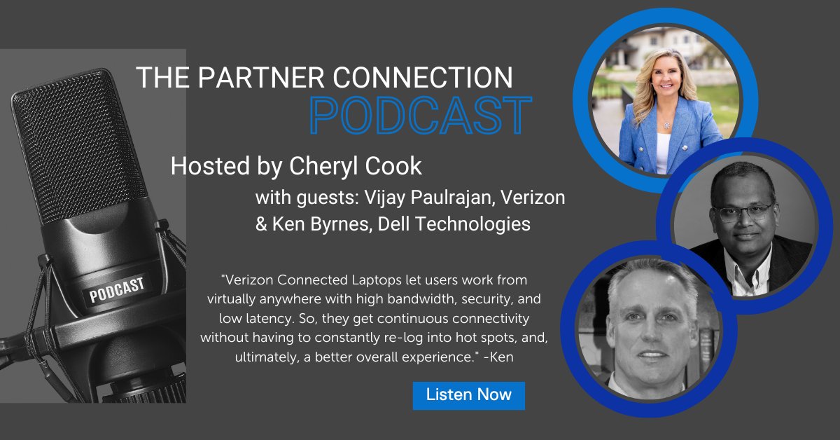 DellTechPartner's tweet image. We just released a NEW episode of #ThePartnerConnection! 

It features @CookCherylS speaking with @VerizonBusiness&apos;s VP of Business Devices and @DellTech&apos;s Global Telecom Partner Sales Leader together! 

🎧 dell.to/3DlL5ZY