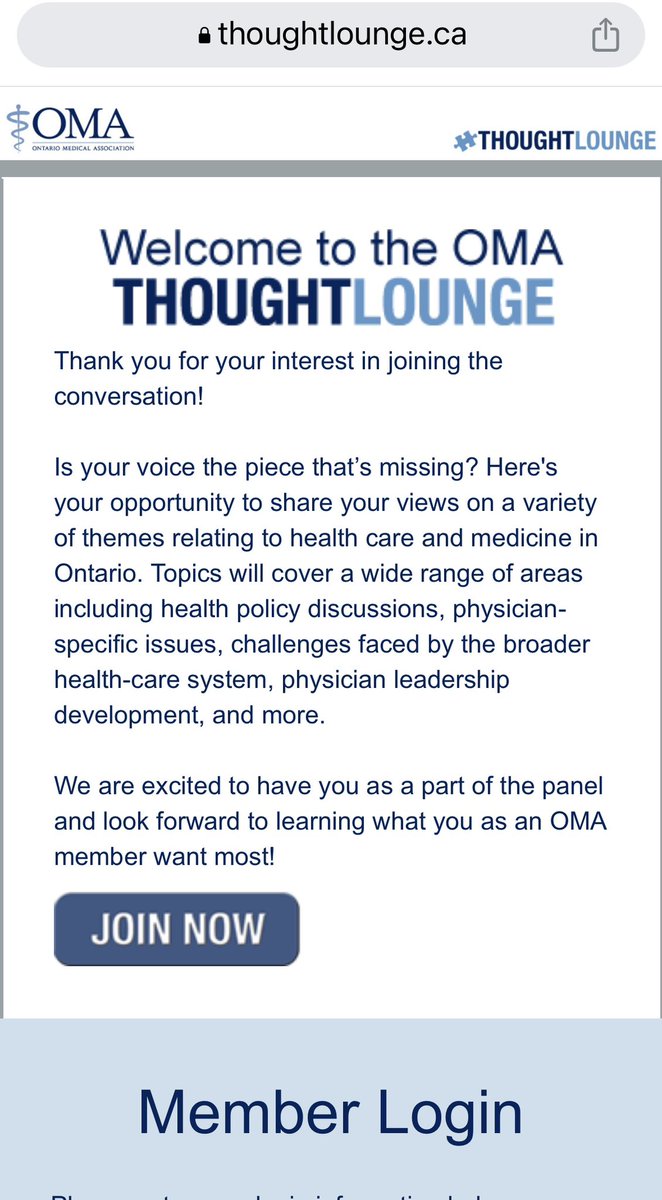 Your opinion matters to your colleagues in the OMA. Please share by becoming a thought leader. Collectively we are stronger. 
thoughtlounge.ca/Portal/default…