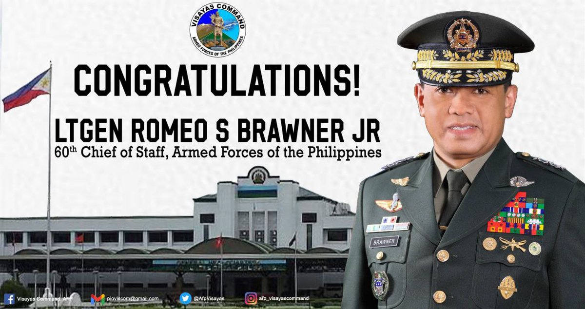 The men and women of VISCOM express our utmost support and confidence to our newly-appointed Chief of Staff of the AFP, Lt Gen Romeo S Brawner Jr PA, as it vows to continue upholding its unwavering commitment on bringing just and lasting peace in the Visayas region.