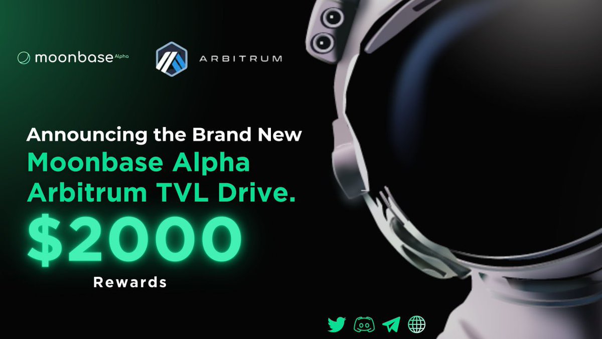 MbxFinance's tweet photo. 1/
🚀 Announcing the Brand New Moonbase Alpha Arbitrum #TVL Drive.
💰 Get ready to win big from a #reward pool of $2000!
@ArbitrumNewsDAO @arbitrum_cn @Arbitrum_Space #Arbitrumrewards #Tvldrive #Liquidityprogram #Airdrop #Airdroprewards https://t.co/Pyo5Z7lUg8