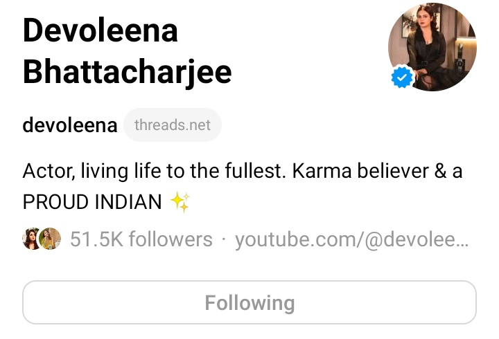 Congratulations @Devoleena_23 for completing 51k followers on #threadapp 
#DevoleenaBhattacharjee