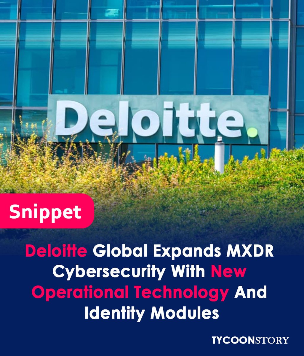 TycoonStoryCo's tweet image. Deloitte expands MXDR cybersecurity with new operational technology and identity modules

#GlobalNetwork #BusinessSolutions #ClientServices #identitysecurity #threatdetection #informationsecurity #saas #MXDR #OTSecurity #IndustryAwards #GlobalCyber @Deloitte