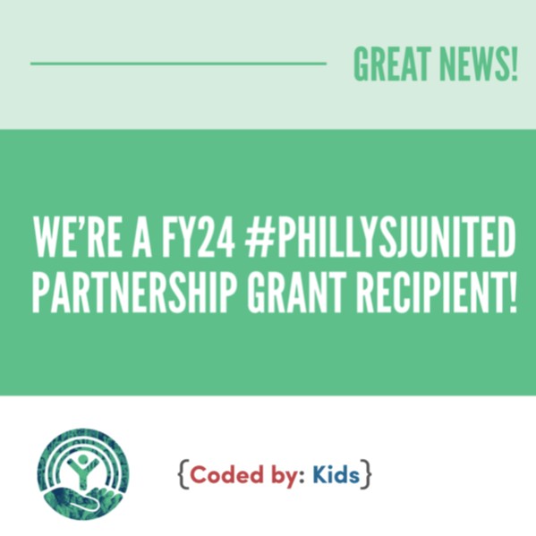 We’re a proud recipient of @PhillySJUnited’s Partnership Grant Program and we’re in great company! #CodedByKids is one of 100 grantees in Greater Philadelphia whose work helps people and families thrive. Learn more: bit.ly/3rhotao #FunderFriday #PhillySJUnited