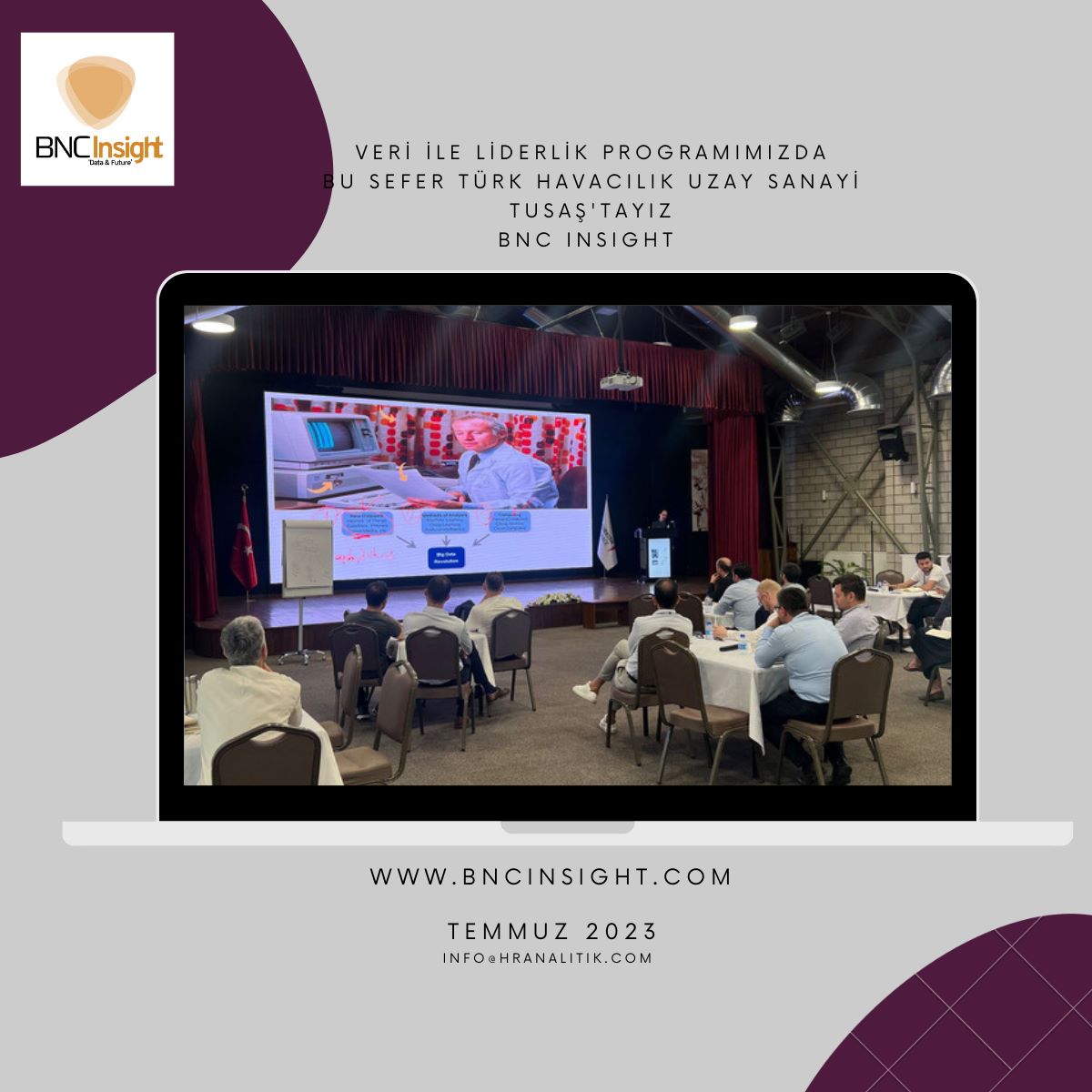 ✈️ Yönetim ekiplerine özel "Veri ile Liderlik" programımızda bu sefer Ankara'da, Türk Havacılık Uzay Sanayii ajansındayız.

🚴🏻Gelecek Veride; Veriden değer üretenlerin elinde gözüküyor. 

📧info@HrAnalitik.com

#data #datascience #Veri #Veriileyönetmek #datascience #dataviz