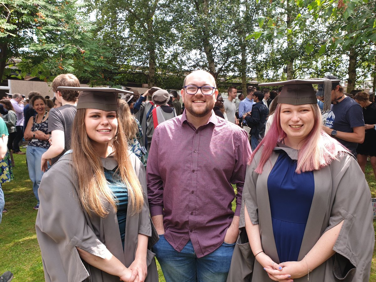 Congratulations to @LucyHud21871415 (left) and @Caitlin_KFulton (right) on graduating from their Masters @ChemistryatYork today. Also congrats to @Elias_Alexo who isn't here to share in the festivities. You should all be super proud of your achievements! Well done!