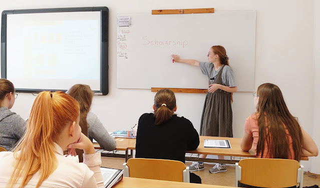 czechfulbright's tweet photo. How to use your skills,hobbies, and passion to get through and enjoy your life abroad? Read today's blog by Elinor Grage, who taught English as a #Fulbright ETA in tiny town Odry: https://t.co/pt1FyukCSn
#teachenglishabroad #FulbrightETAs #czechfulbrightblog #theaterworkshop https://t.co/Yj6o7icPOB