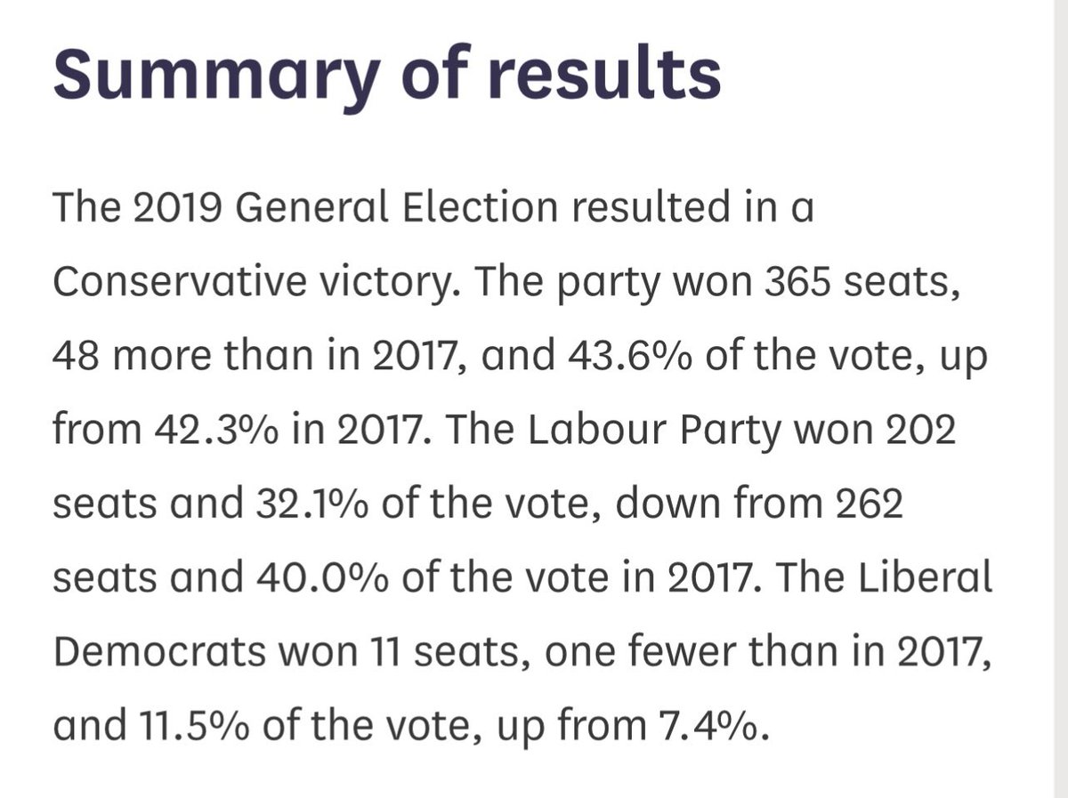 In my humble opinion, some form of PROPORTIONAL REPRESENTATION is needed in future. The first past the post, two party system fails us appallingly. 2019 GE Results Tories managed to break Britain with just 43.6% of vote giving 365 seats.... so 8.4 seats per % of vote. Lib Dems