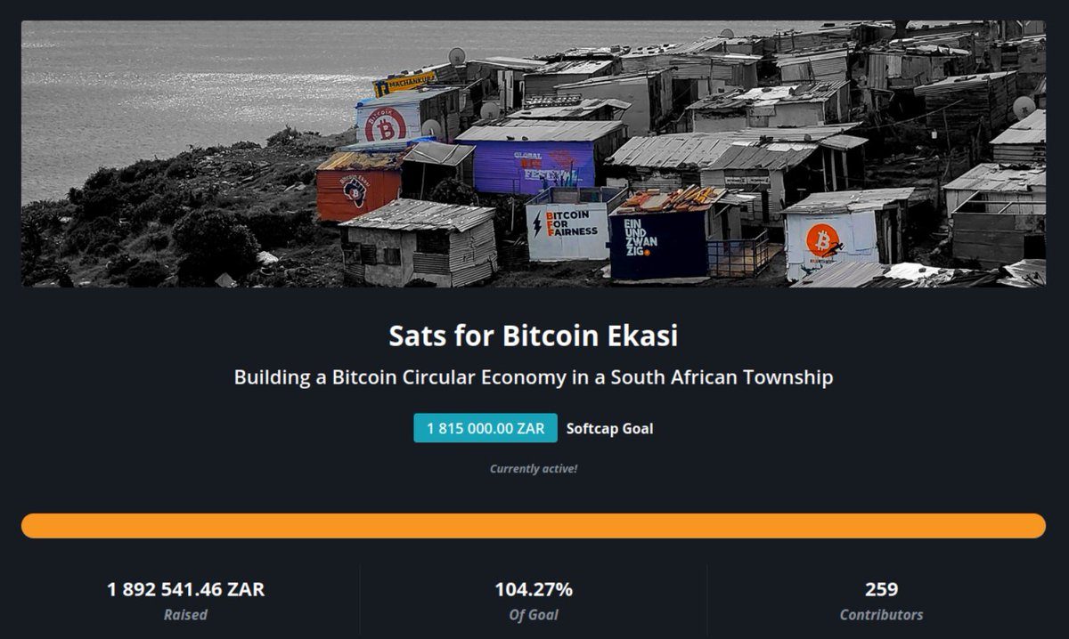 BitcoinEkasi's tweet photo. Update on the Lekker Feeling Film fundraising campaign, in cooperation with @aubreystrobel:

https://t.co/7VEHkUz99g

As of this afternoon, at 14:30 SAST, funding received through channels given at the end of the film:
https://t.co/HQXypCwPn1

On-chain: 0.29150592 BTC
Lightning: 0.03554199 BTC
USDC (converted to BTC): 0.11953307

TOTAL: 0.44658098 BTC

Funding received through our support page, https://t.co/i6VaJnf7vE, since the launch of the film: 

1,69672694 BTC

This last amount includes a very generous donation from @jack, which we're incredibly grateful for!

There was a little confusion around that donation and I'd like to just clarify what happened.

https://t.co/YYULBWO2Vu

But before I say anything else, I'll say this:

The confusion was my mistake. 

For a non-technical person, I've come a long way, but I'm not (yet) an expert @BtcpayServer user and clearly there's a lot left to learn.

Jack's donation invoice was marked as partially settled on our @BtcpayServer dashboard only because there was a tiny discrepancy between the invoice amount and the amount actually sent. While trying to check on the fundraiser progress, my mistake was to only check settled invoices. Meaning I initially missed his donation.

That, and the fact that I assumed all amounts actually received would count towards the overall progress bar (at the top of the support page) not realizing that partially settled invoices don't count at all.

The support page has been updated and thanks to @jack's support we've surpassed our fundraising target for 2023! Plus we've raised enough additional funds to renovate @the_surfer_kids center, as was the original plan with Lekker Feeling.

I'm incredibly grateful. And on behalf of our entire team, I'd like to extend a heartfelt Thank You to everyone who donated, watched, liked and re-tweeted the film.

And massive thank you to @aubreystrobel and her team for producing something special with the film.

We will keep building this project. As an example of what's possible. To inspire others with hope, just as we were inspired by @bitcoinbeach. 

And we'll do everything we can to keep pushing for #Bitcoin adoption and education at the grassroots level in #Africa.