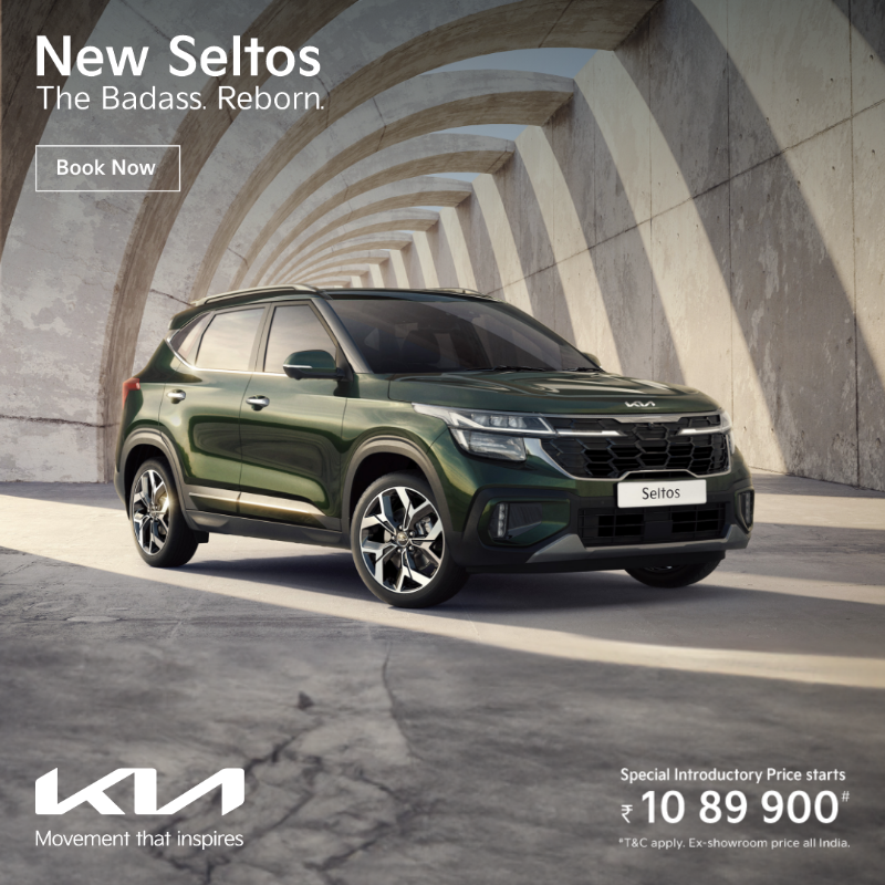 KiaInd's tweet photo. Presenting to you #TheNewSeltos!

India's most anticipated SUV is out &amp; it’s time to explore the Badass 2.0

Book now to avail the special introductory price starting from just ₹ 10 89 900*

*T&amp;C apply. Ex-showroom price all India.

#KiaIndia #Seltos #KiaSeltos #TheBadassReborn