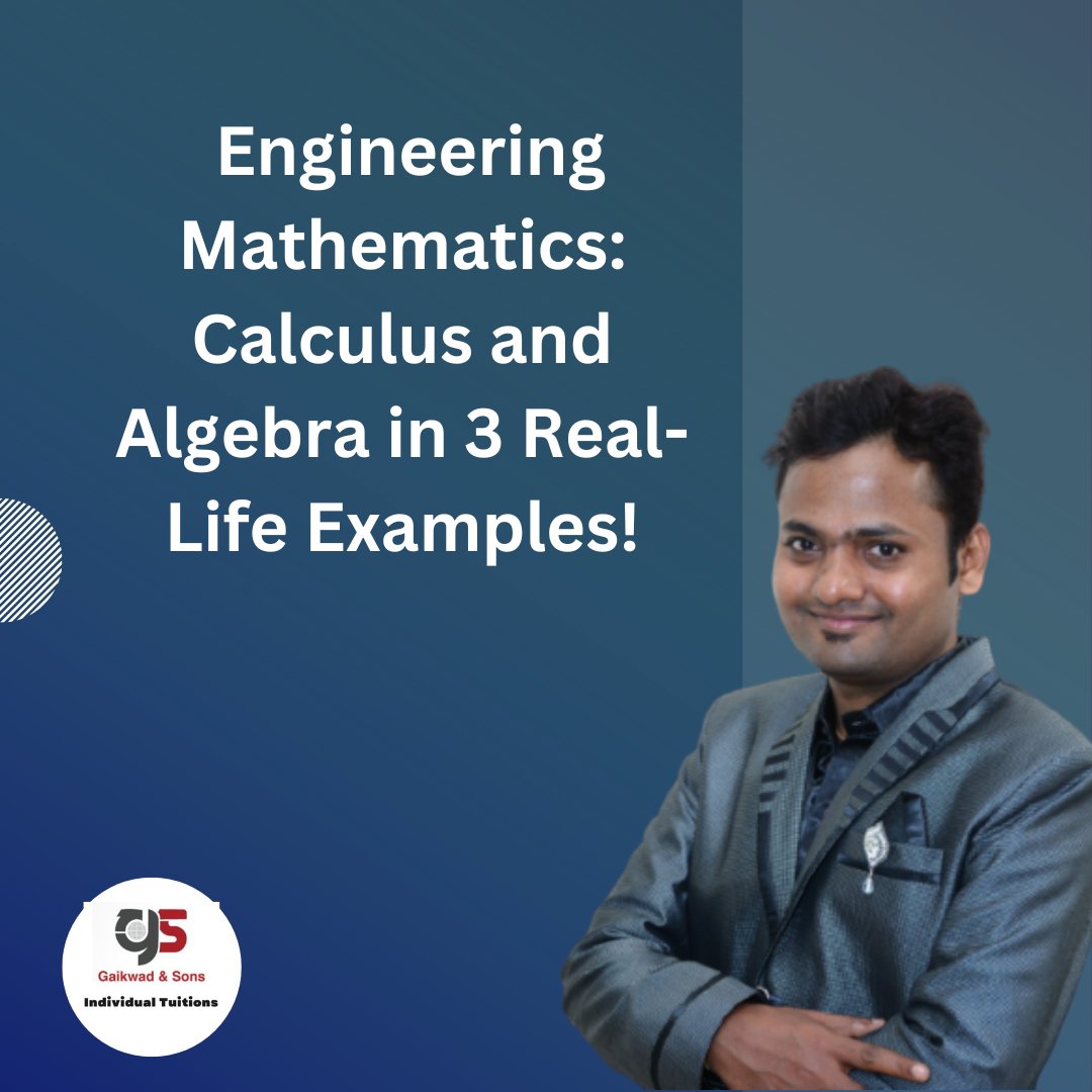Calculus and Algebra in 3 Real-Life Examples! 🧮🌟
Explore their impact in stress analysis for structures, optimizing electrical circuits, and calculating spacecraft trajectories.#EngineeringMathematics #Calculus #Algebra #gaikwadandsonsindividualtuitions