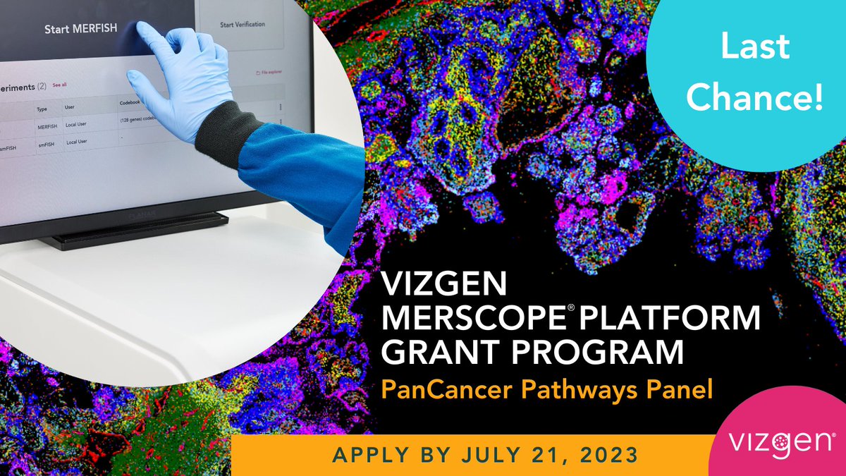 vizgen_inc's tweet photo. ๐ฃLast day to apply for researchers in the US & EU to apply for the #MERSCOPEgrant!
You can win a full #MERSCOPE #SpatialProfiling #LabService project with the PanCancer Pathways #PredesignedPanel to investigate human #TumorBiology.
๐Don't miss out: https://t.co/8nx7rk0gKH https://t.co/OZLsiSKwjI