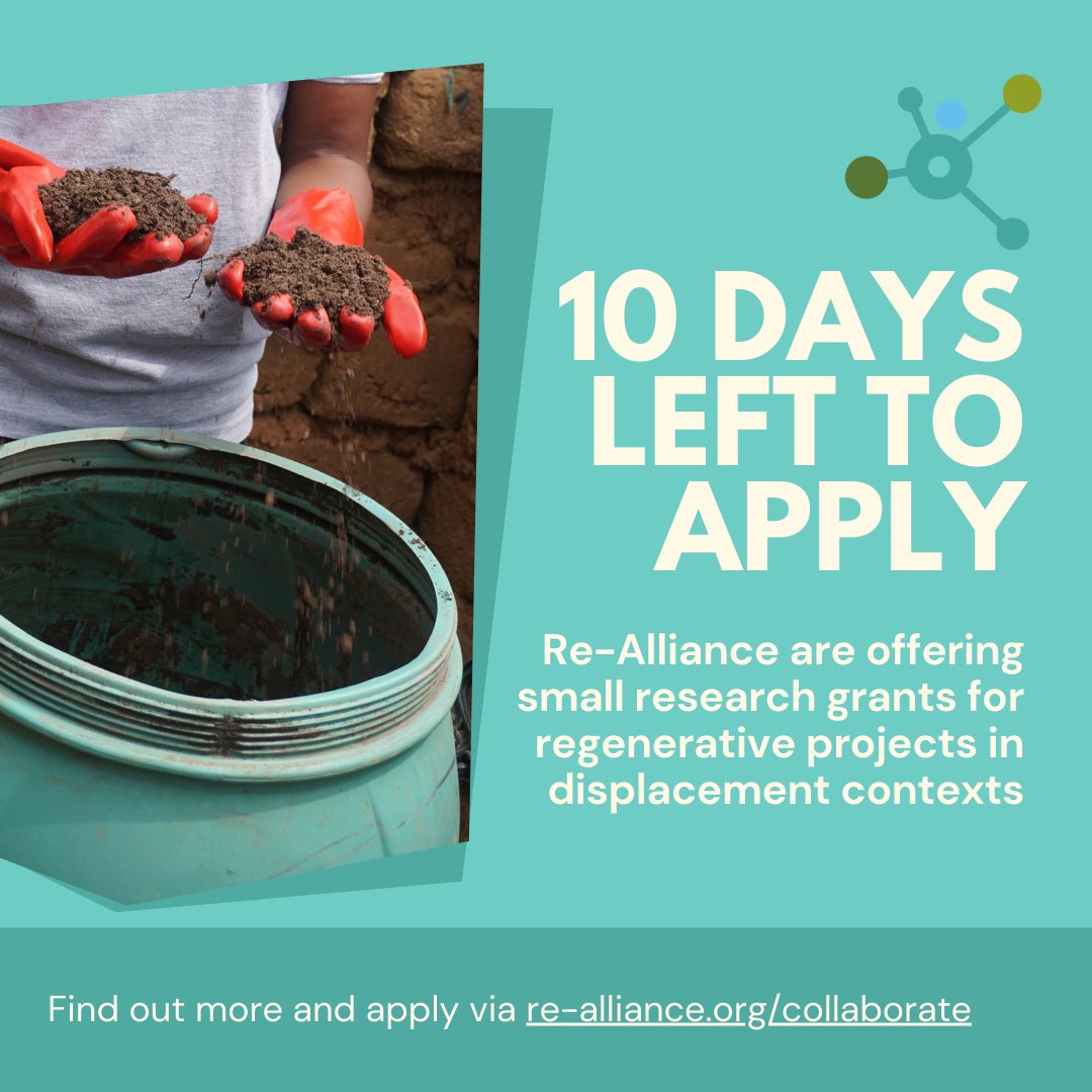 Are you working in a displacement setting? Are you interested in piloting a regenerative project, and contributing to research to make camps and settlements more regenerative?

Visit re-alliance.org/collaborate to find out more and apply for a small grant. The deadline is the 31st.