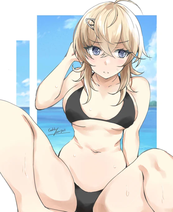 #艦これ版真剣お絵描き60分一本勝負_20230721 #艦これ版深夜の真剣お絵描き60分一本勝負 あっつい・・・・・・