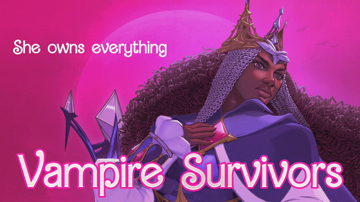 poncle_vampire's tweet photo. She owns everything.. 💗👑💪

#VampireSurvivors #QueenSigma #BarbieTheMovie https://t.co/FBxO6Ila4T