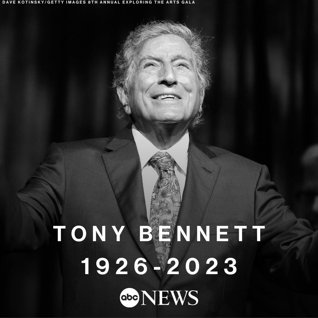 ABC's tweet image. BREAKING: Legendary crooner Tony Bennett, who had a remarkable career that spanned over seven decades, has died. He was 96. trib.al/mZpT6ct