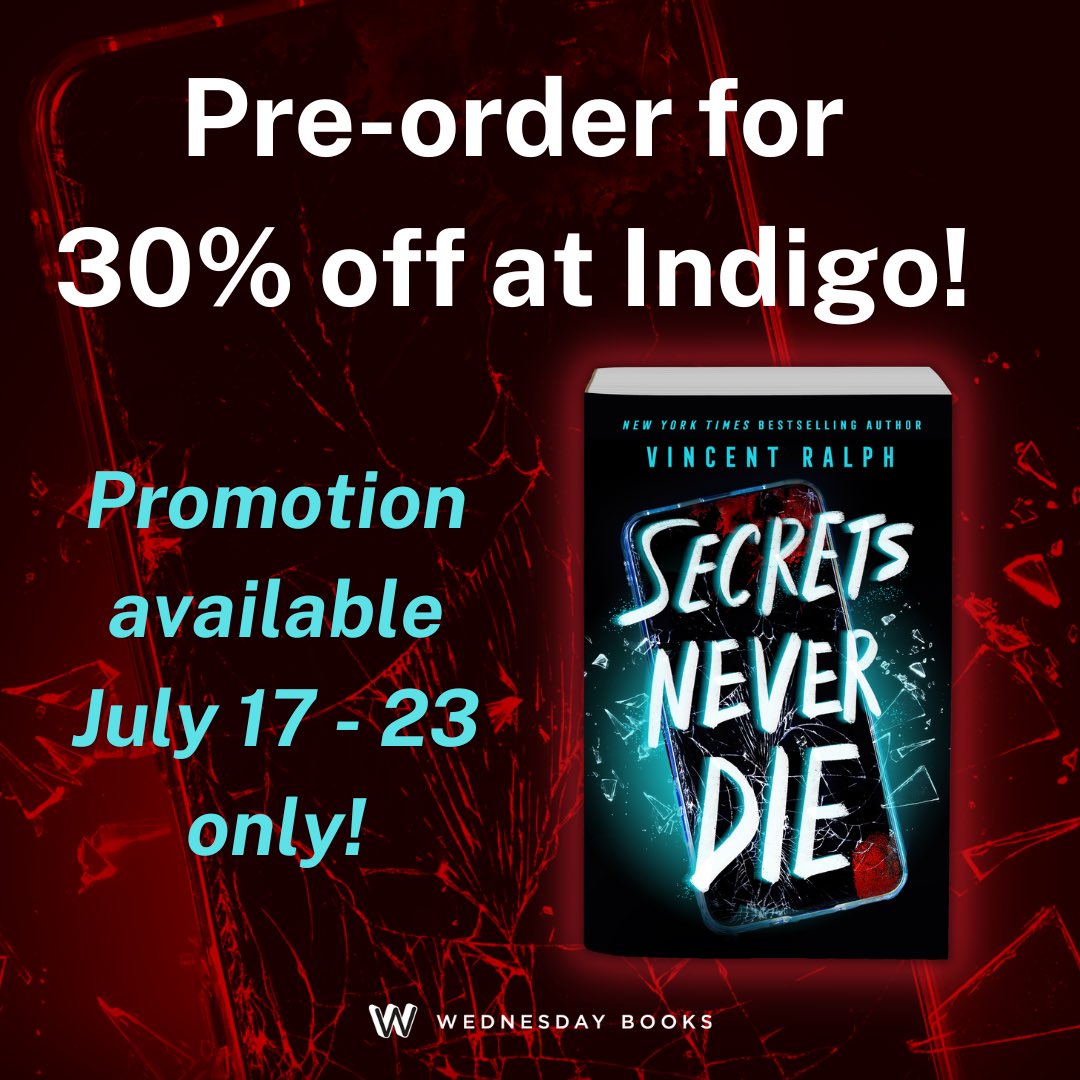 Secrets Never Die is one of Indigo’s most anticipated YA reads and you can currently get 30% off if you preorder from there. So why not treat your future self? Link to preorder is here: chapters.indigo.ca/en-ca/books/se…