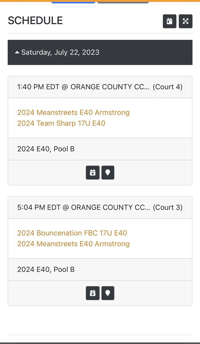 Schedule for Orlando!