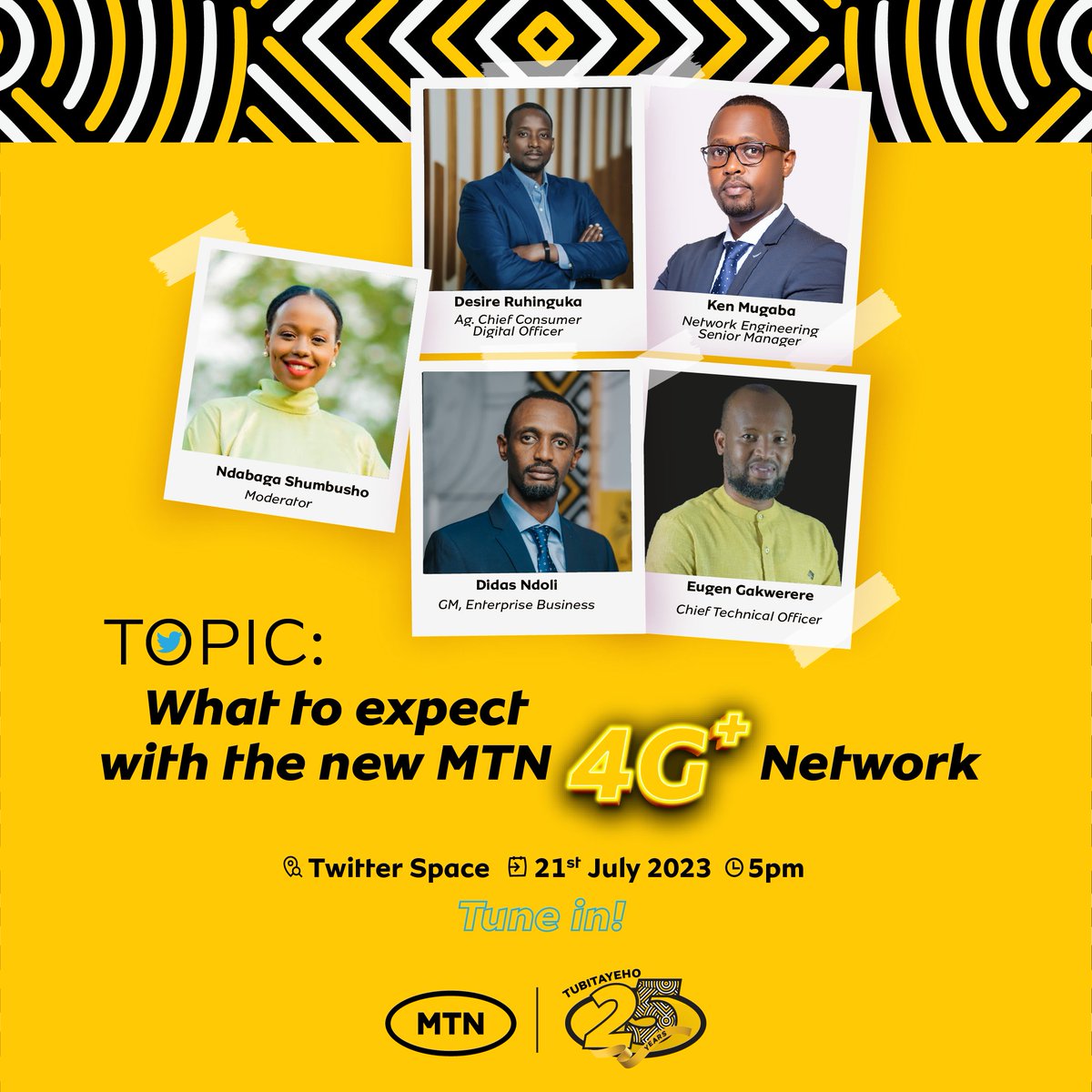 It's almost time! Our #Gahunda this afternoon is to break down what you can expect with MTN's own 4G network. Don't miss this insightful chat at 5PM on our Twitter space. #Tubitayeho #WhatAreWeDoingToday