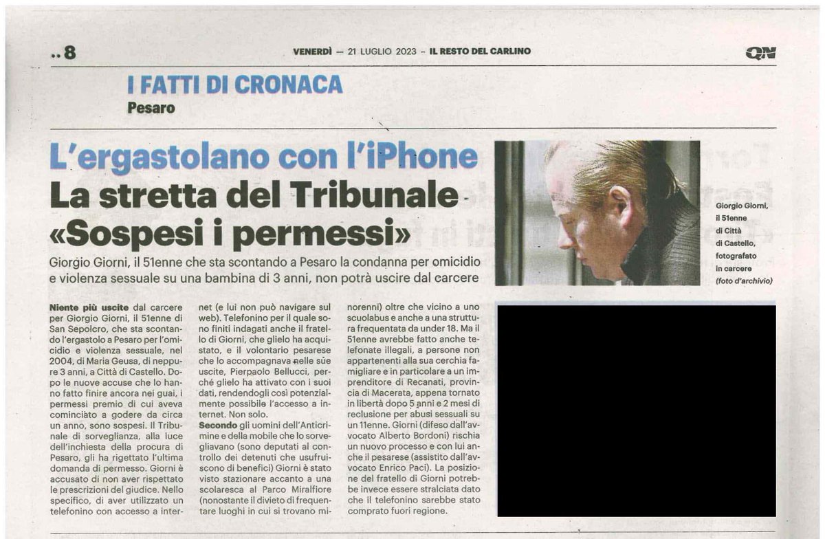 Sono fermamente convinto che il reinserimento delle persone detenute sia doveroso … Ma come per tutte le cose vada  fatto con gli occhi oltre che con il cuore. Occhi ben aperti…
