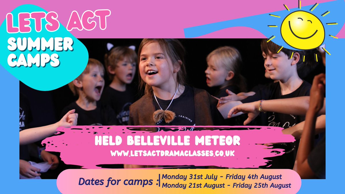 letsactdrama's tweet photo. @bellevillesch Happy holidays! Wk 1 of camps is FULL but we have space for wk 2! Join us at Belleville Meteor 21st Aug - 25th Aug for a week of musical theatre fun and confidence building! Links for camps in comments https://t.co/9TdakBo6ME