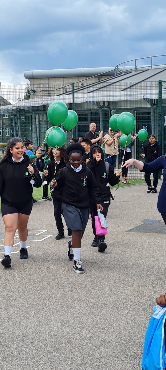 DeltaPrimary's tweet image. The whole school came together to wish goodbye and good luck to our wonderful Year 6 pupils. They wrote their hopes and dreams on balloons and released them. We will miss you Year 6!