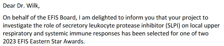 What a news! I am delighted and honored to receive the Eastern Star award from the <a href="/EFIS_Immunology/">EFIS</a>. Many thanks to the EFIS committee and to everyone who supported me on my scientific journey. efis.org
