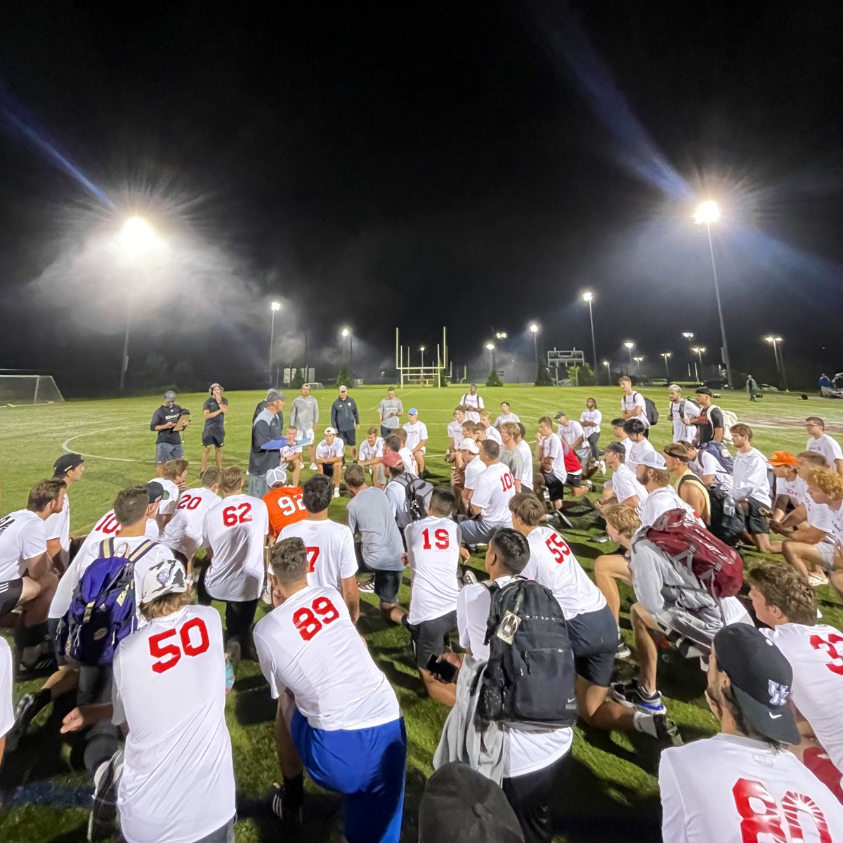 “In case you haven’t noticed, some of the best in college football are right here on this field.” - Coach Kohl BIG performances last night to end Day 1 of the College #KohlsElite Camp.