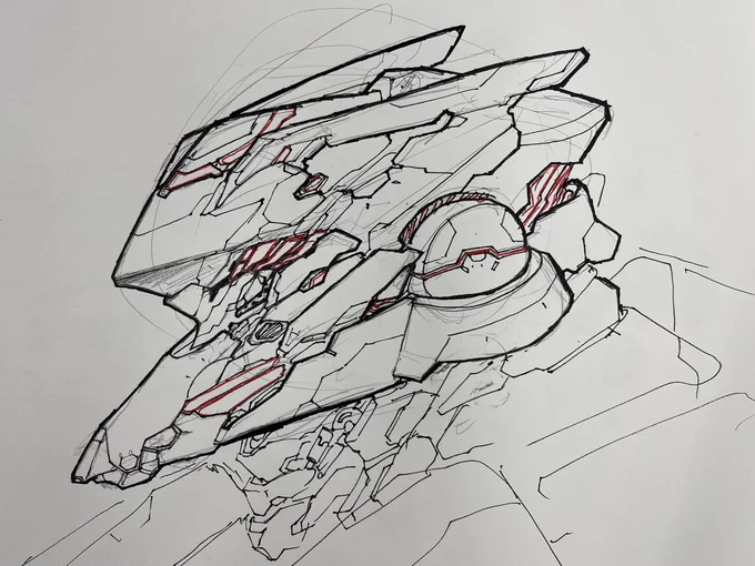 AC6のトレイラーにインスピレーションを受けて描いたロボ