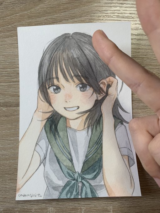 元気ないけど笑顔の絵描いた……