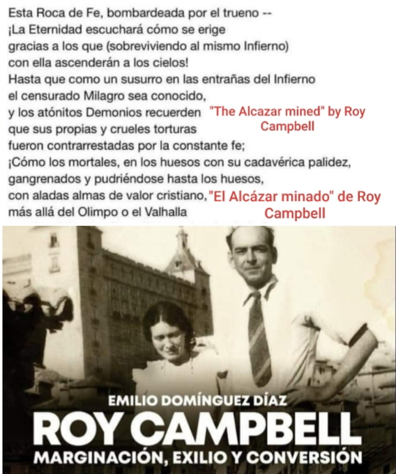 El 27 de septiembre de 1936, los #Regulares de #Tetuán y una bandera de #LaLegión liberaron Toledo. Moscardo pronunció ante el general #Varela su mítica frase tras 70 días de asedio: «Sin novedad en el Alcázar».

'Esta roca de fe, bombardeada por el trueno...' #RoyCampbell.