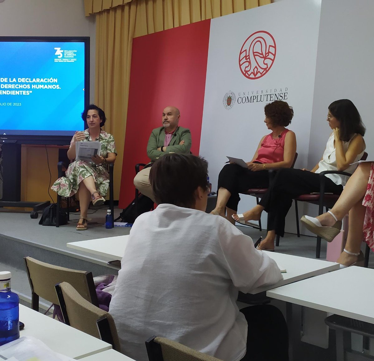 Muy agradecida de haber participado  en nombre de <a href="/CoordiONGD/">La Coordinadora✳️</a> en el curso sobre el 75 aniversario de la declaración de los DDHH, junto a <a href="/luiscayoperez/">Luis Cayo</a> de   CERMI, <a href="/nuriadiazcr/">Nuria Diaz</a> de <a href="/CEARefugio/">CEAR</a> y <a href="/ElenaValemciano/">Elena Valenciano</a>. Excelente organización de Purificación Causapie y Violeta Martin