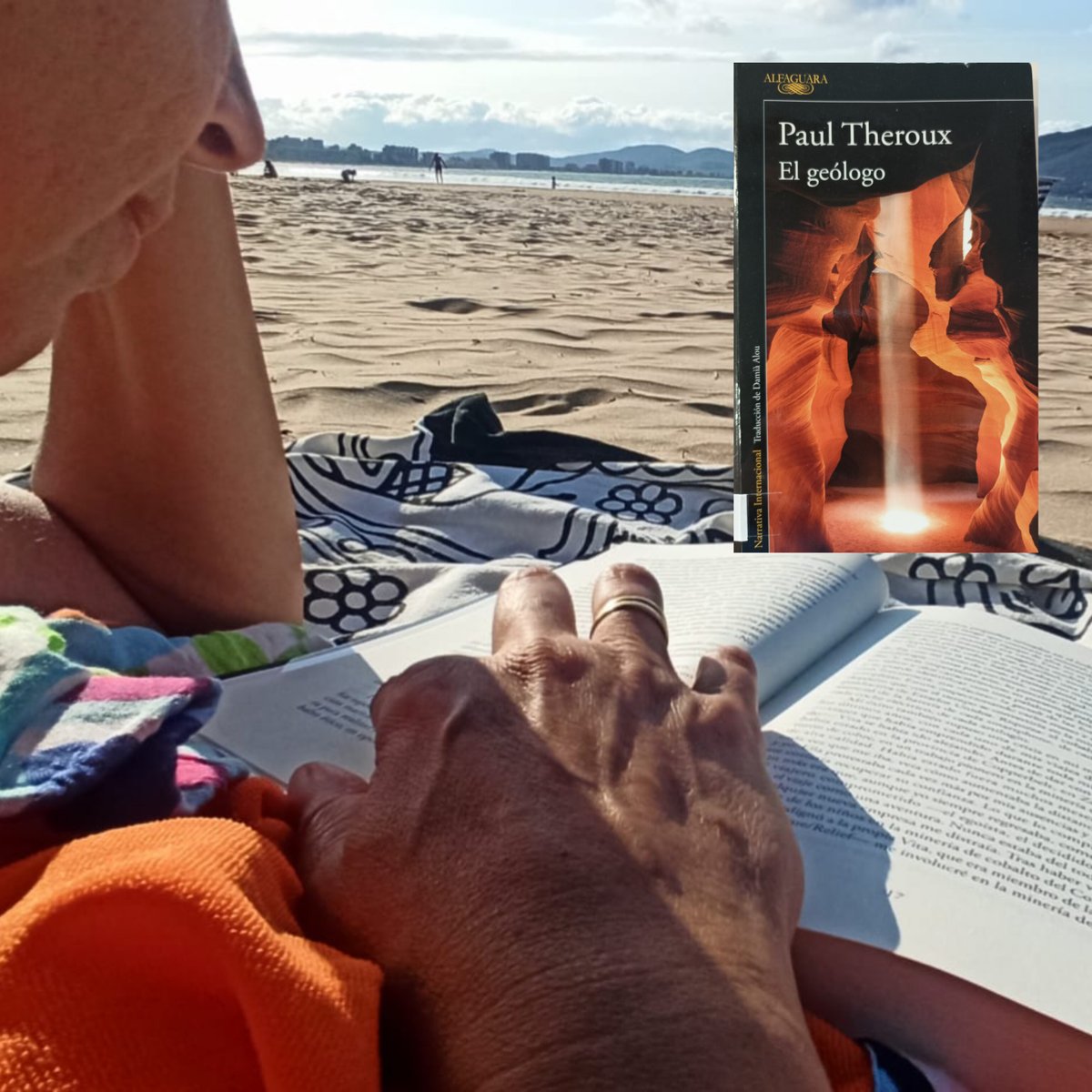biblioavila's tweet photo. Desde Laredo, Mari Ángeles nos envía su lectura en momentos de relax, "El geólogo" de Paul Theroux. #librosdevacaciones #librosviajeros #leeresvivir #bibliotecapublicadeavila #bibliotecaavila📷 #biblioavila📷 https://t.co/VT2S6AEssB