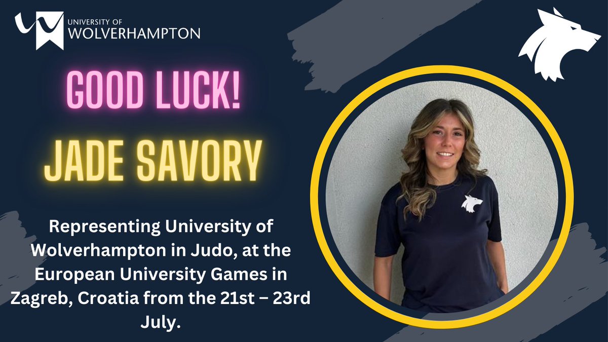 European Universities Championships 🥋

Today <a href="/wlv_uni/">University of Wolverhampton</a> student Jade Savory is competing in Judo at the <a href="/eusaunisport/">EUSA - University Sports Europe</a> championships! The championships take place over three days in Croatia and we wish the best of luck to <a href="/WLV_Judo/">WLV_Judo</a> 

#TeamWolves 🐺