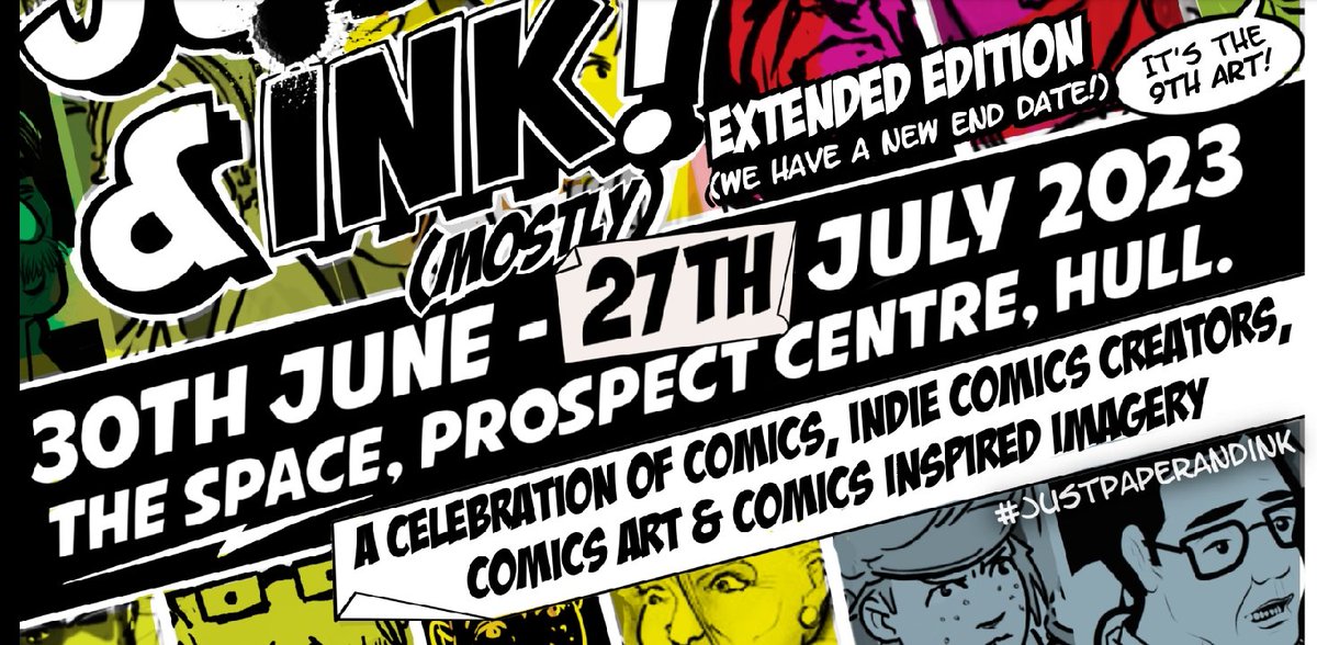 hesir's tweet photo. #JustPaperAndInk's #IndieComics showcase dates have been extended. We will now be open until Thursday 27th! So if you've not managed to get to see us, you now have all this weekend and part of the following week to drop in and chat about #comics, #drawing & #storytelling. https://t.co/yCzlszBn4P