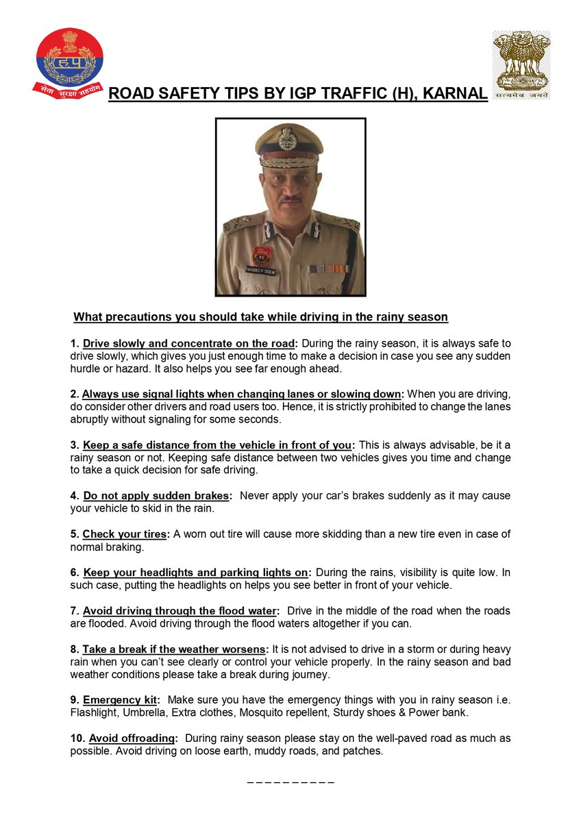 ROAD SAFETY TIPS