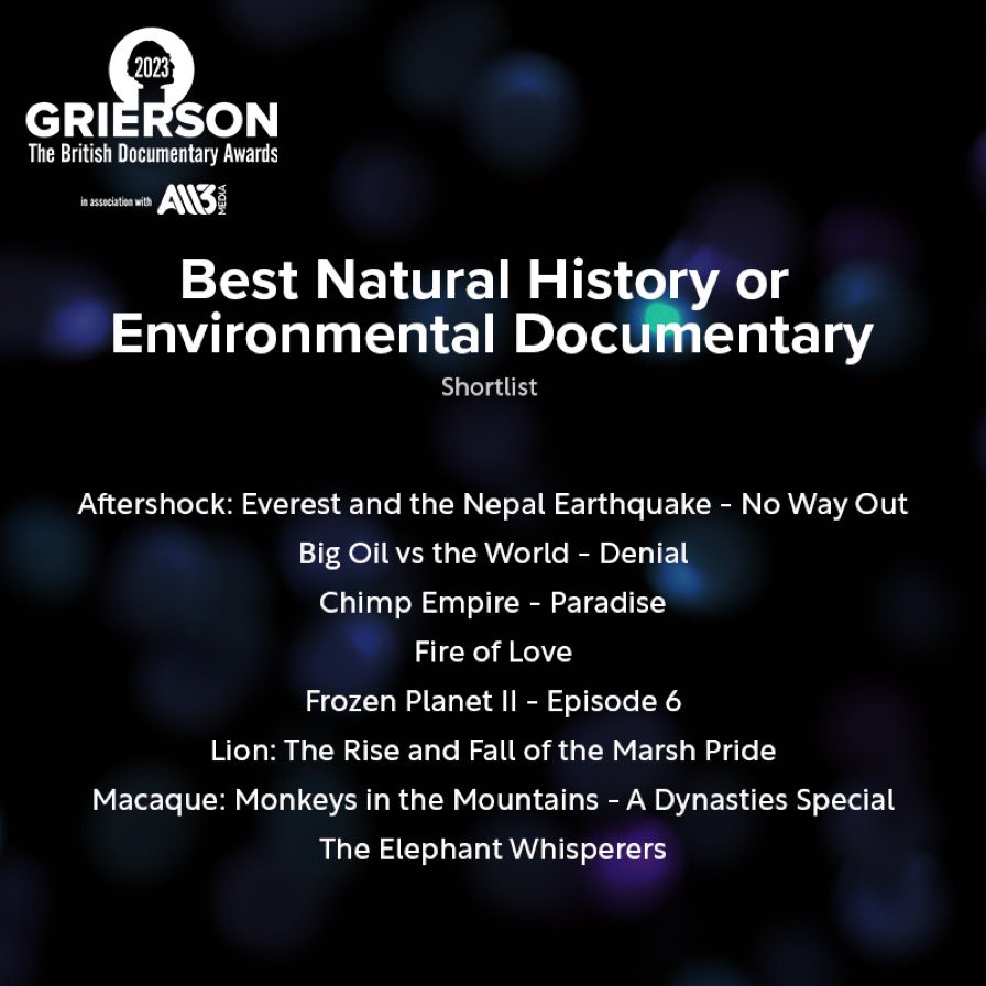 #GriersonAwards
Proud that my film about the poisoning of lions in Kenya has been shortlisted. Hoping that the urgent voices in the film will be listened to by more people now. Poisonings continue. Filmmaking of wildlife continues to turn away from the reality.