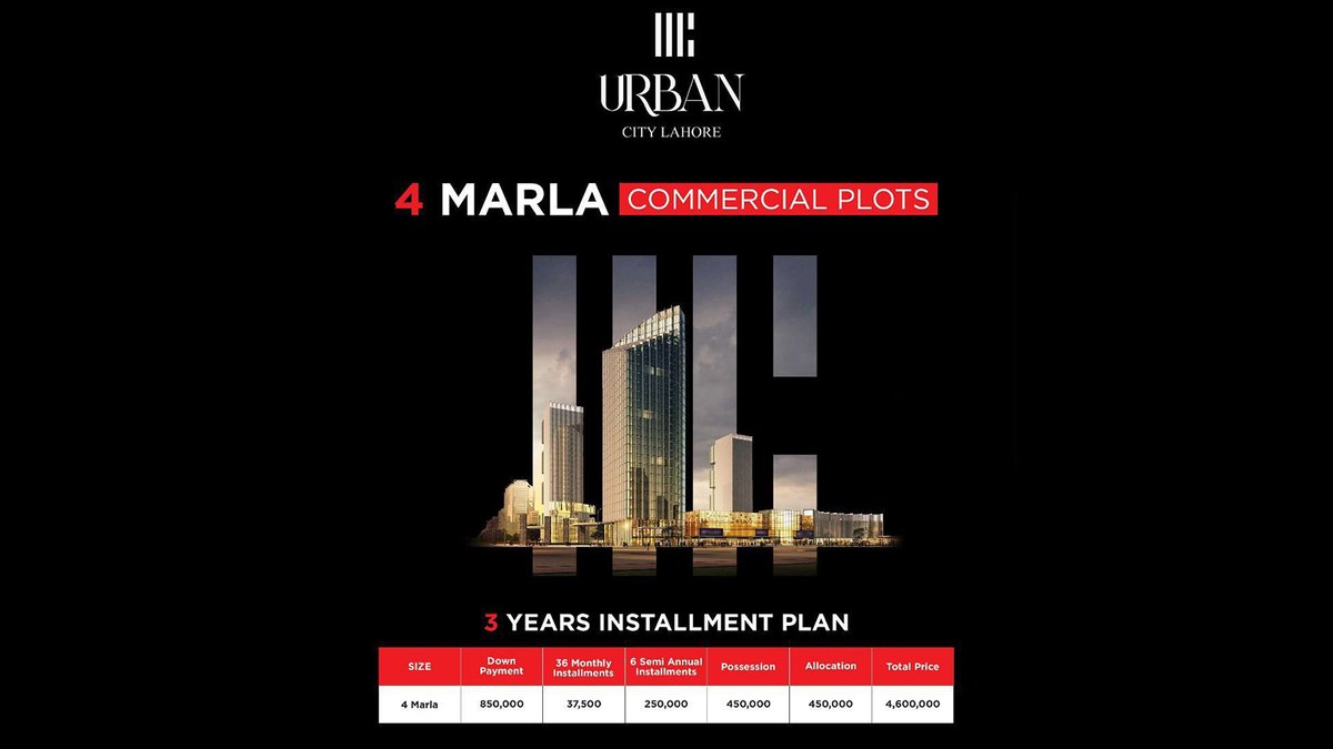 💎4 Marla Commercial Plot With Easy Installments in Urban City Lahore. 

#commercialplots #urbancity #plot #plotforsale #commercialplotsforsale #easyinstallments