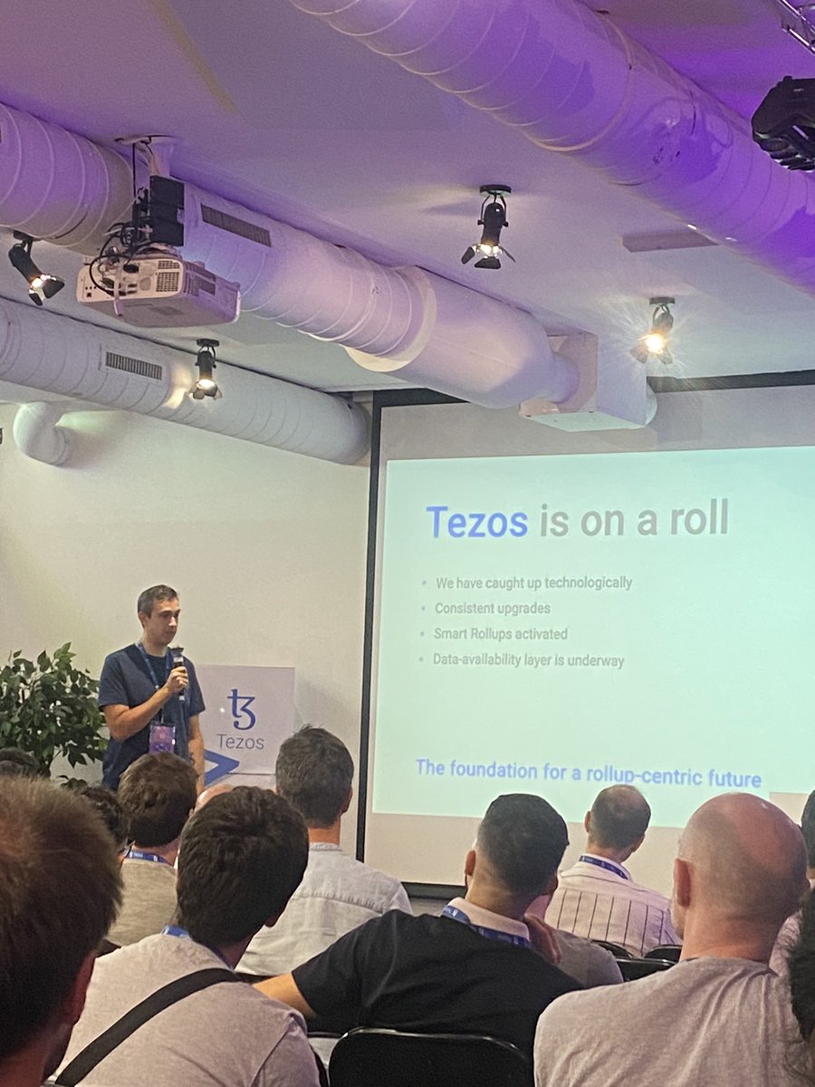 .@ArthurB on stage 🤩🙏 #tezdev #tezdev2023