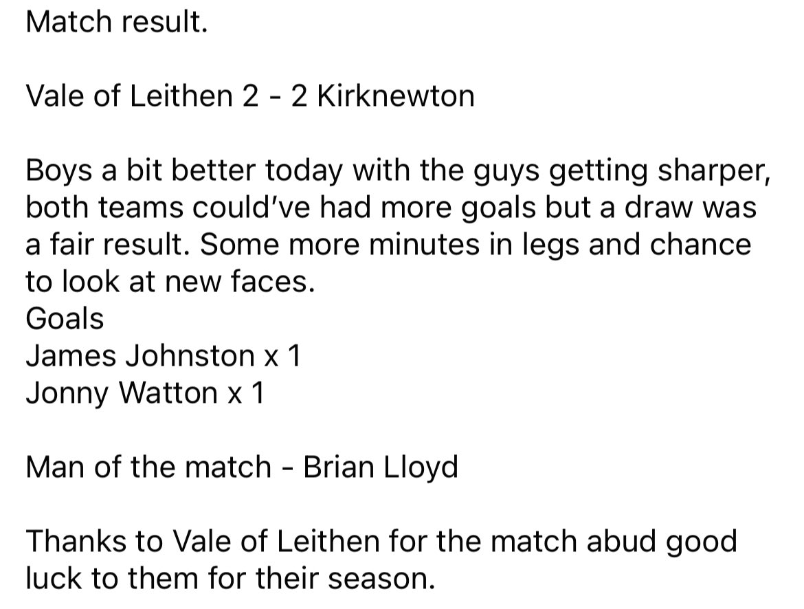 Kirknewton CFC tweet media