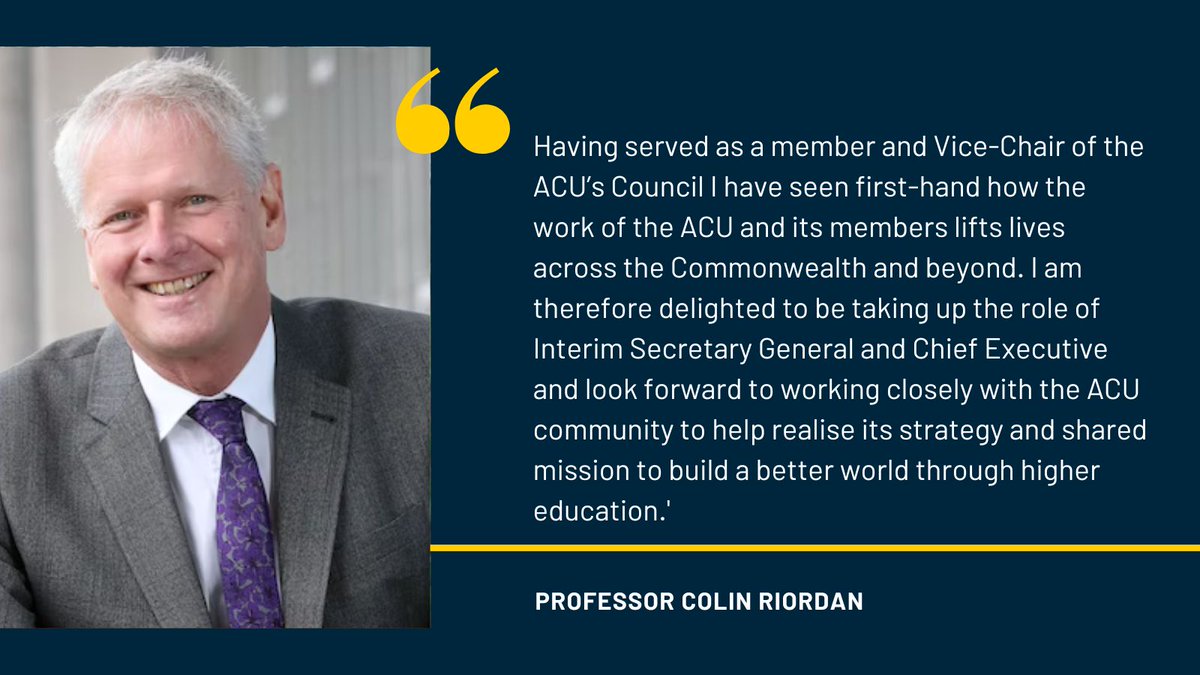 We are excited to announce that Professor Colin Riordan will join as our new Interim Secretary General and Chief Executive. He will take up the role on 1 September 2023. Find out more:  bit.ly/44Odaos