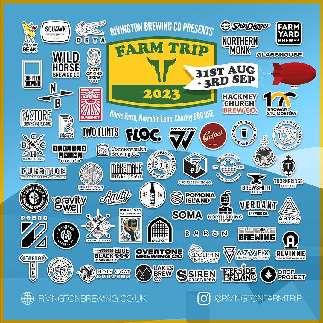 📣🚜 FARM TRIP BREWERY DROP 6 🚜📣

The 6th and final brewery reveal for this years Farm Trip Festival. This week we are proud to announce the attendance of:

FLOC (Canterbury, GB)
LOST &amp; GROUNDED (Bristol, GB)
BREWSMITH (Bury, GB)
DOG’S WINDOW (Bridgend, GB)
SOMA (Girona, ES)
…