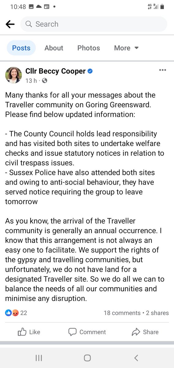Jenkins_ka's tweet photo. Labour Leader Cllr Beccy Cooper suggests that the 'arrangement' with the Travellers on Goring Grasswards should be tolerated !

What is this 'arrangement' does she have with them ?

When was this agreed with local residents who have been kept awake all night by their music. https://t.co/TuhGR2pC3w