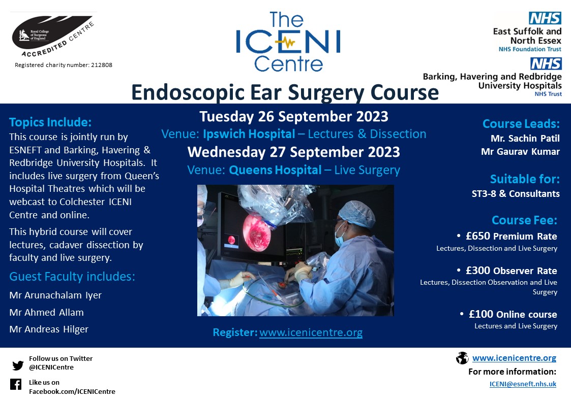 📣 Exciting News! 🌟 Join us for an immersive journey into the world of #EndoscopicEarSurgery! 🎓👂👉 Discover the latest advancements with live cadaver dissection sessions! Witness surgical techniques up close, guided by our expert faculty. 🏥
#MedicalEducation #ENTspecialists