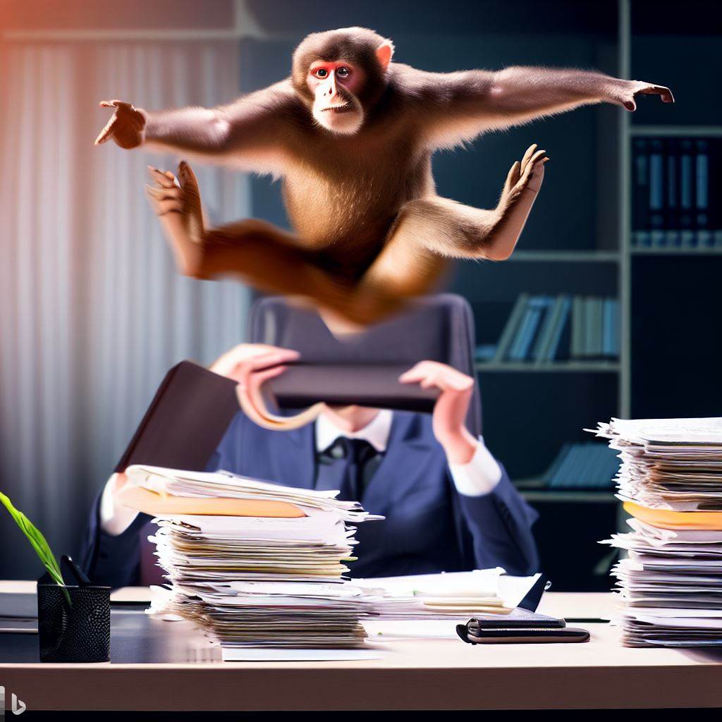 Patakar51's tweet image. how to manage monkey jumping in the office by Hal Burrows - The one Minute Manager Meets the Monkey #books #selfdevelopement #Patakar51