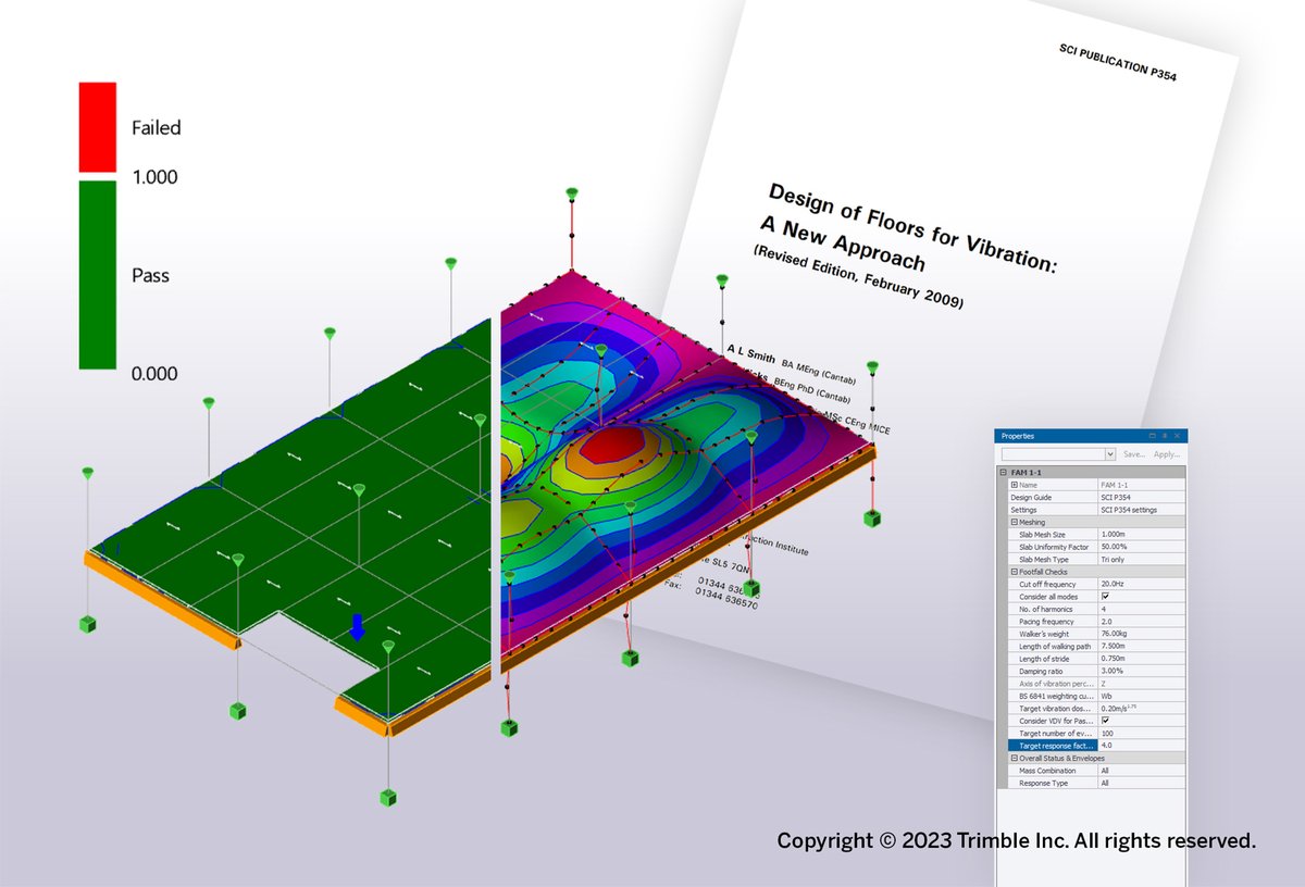 Tekla's tweet photo. Check out the new Footfall Analysis in Tekla Structural Designer 2023! ๐ถโโ๏ธ๐ถโโ๏ธ Our rigorous approach reduces risk and saves time, enabling you to run multiple scenarios: https://t.co/feTgEbSxge #StructuralDesign #FootfallAnalysis https://t.co/yfFaNaLEbT